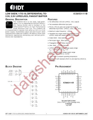 ICS853111BYLF datasheet  